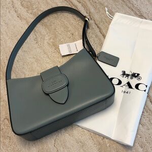 Coach Eliza Sage Leather Shoulder Bag